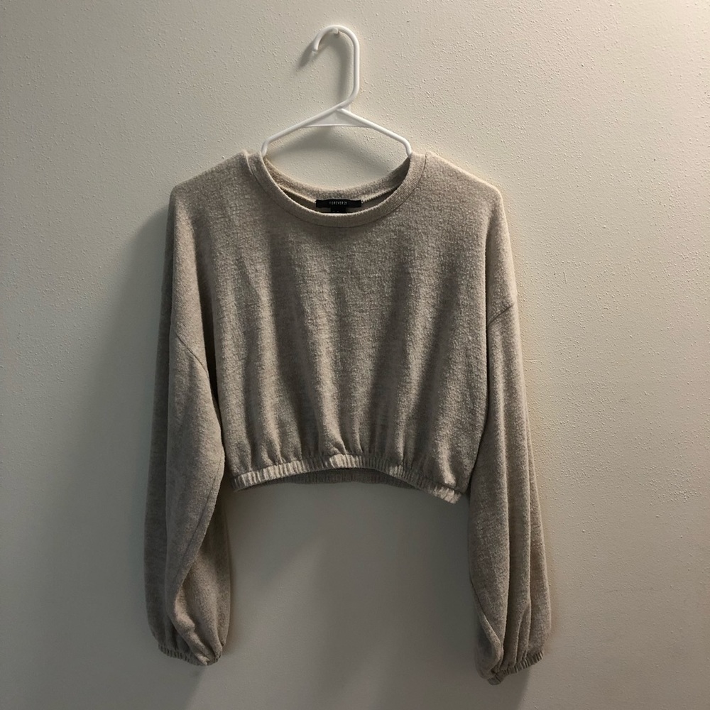 Forever 21 | Loose Crop Top Sweater | Light Tan